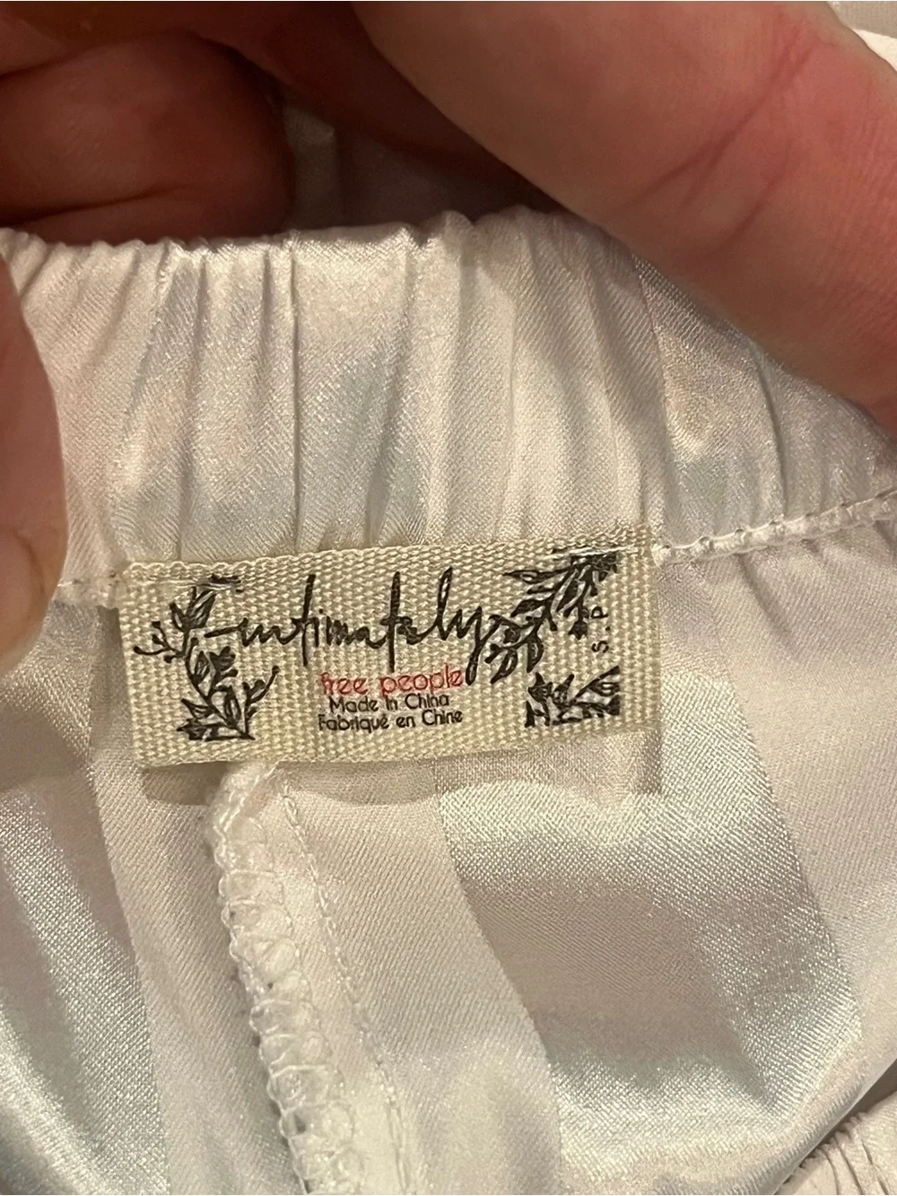 Free people White matte striped Satin wide leg pj pants. So chic!
